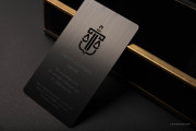 Black brush metal business cards design