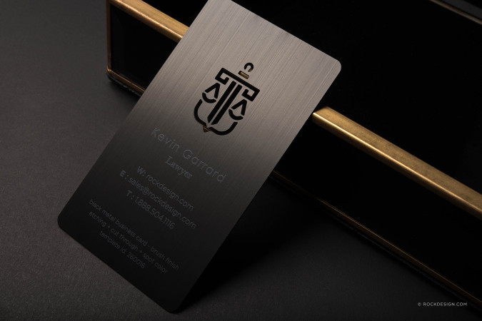 Black Brushed Metal Business Cards