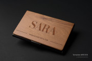 Laser Engraved Cherry Wooden Business Card Holder