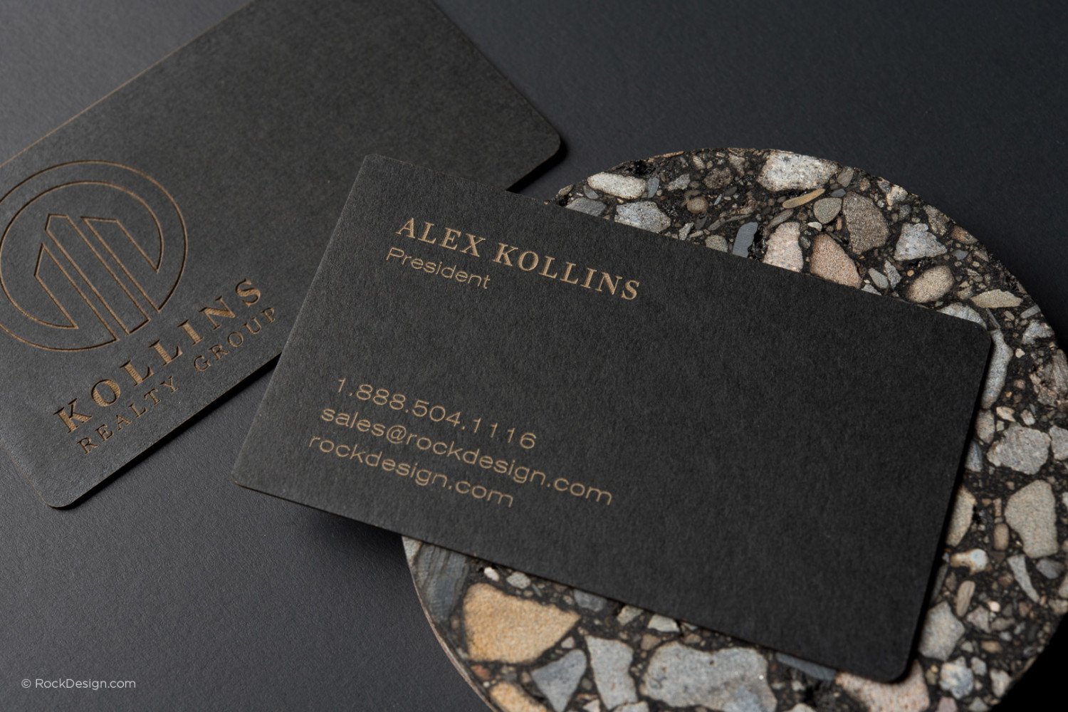 Laser Engraved Black Business Cards