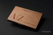 Laser Engraved Cherry Wooden Business Card Holder