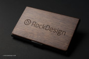 Laser Engraved Walnut Wooden Business Card Holder