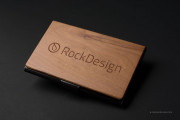 Laser Engraved Cherry Wooden Business Card Holder