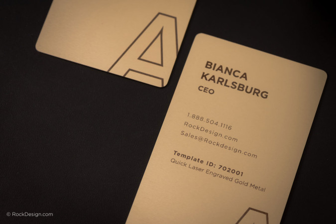 Laser Engraved Gold Metal Business Cards