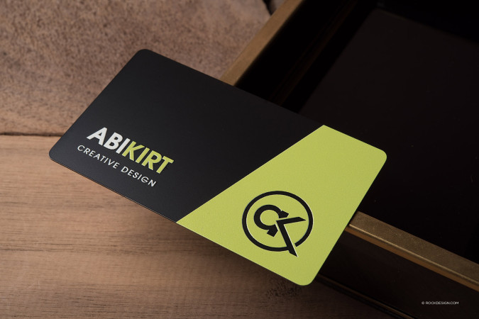 UV Printed Black Metal Business Cards 