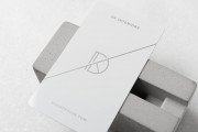 Laser Engraved White Metal Business Cards Design 8