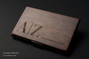 Laser Engraved Walnut Wooden Business Card Holder