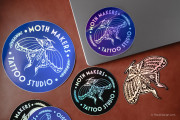 holographic-prism-film-sticker-label-sign-black-cmyk-ink-reflective-shiny-rainbow-butterfly-moth-tattoo-studio-rockdesign-image-05