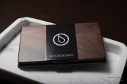 Printed Walnut Wooden Card Holder 990126