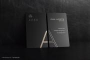 Laser Engraved Black Metal Business Card design 1