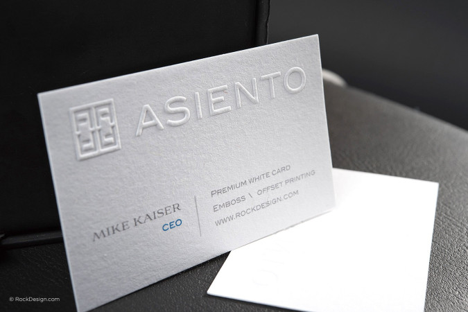 Classic embossed offset modern business card -  Asiento
