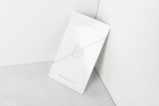 Elegant vertical white metal b card template 1