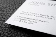 Black and White Hard Suede cardstock with Black foil Business Card Template 2