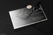 Minimalist Laser Engraved Crystal Clear Acrylic Business Card 5