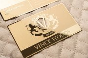 Fancy gold etched metal name card design 2