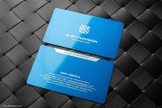 Innovative blue metal laser engraved visiting card design 3