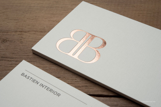 Cream Linen Business cards - Bastien Interior