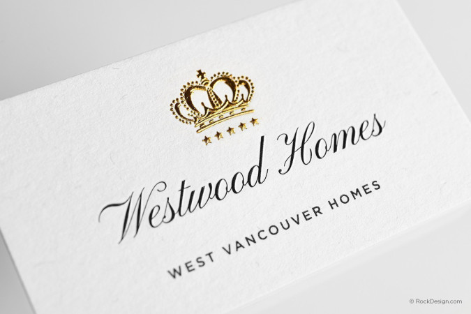 Premium classic embossed foil stamped business card - Westwood Homes