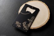 Brilliant Laser Engraved Black Metal Bottle Opener 2