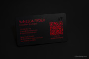 luxury-frost-prism-finish-etching-red-spot-color-qr-code-cut-through-black-metal-business-card-image-04