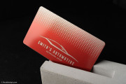 Red metal laser engraved visiting card template 1