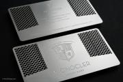 Cut through & etched steel business card template 2