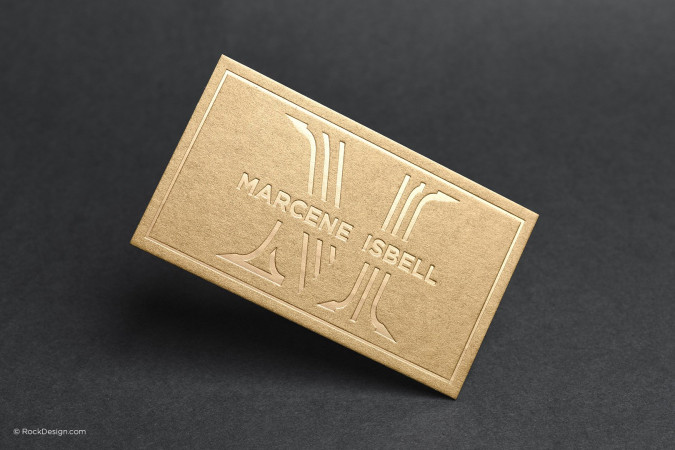 Glittering premium real estate business card with foil and metallic ink - Marcene Isbell