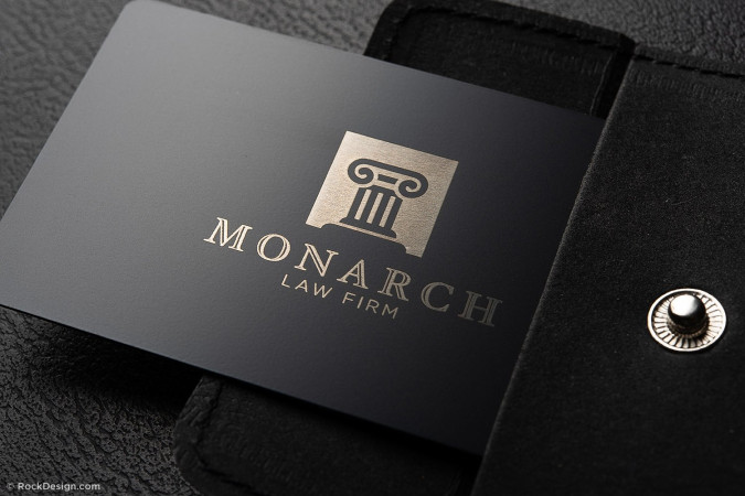 Elegant and stylish black and white lawyer business card template – Monarch