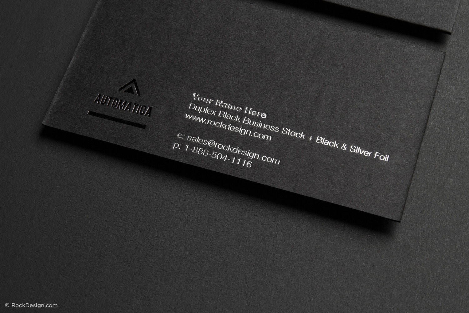 Free high-end black business card template  RockDesign.com