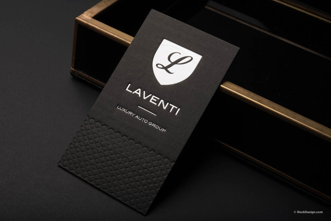 Luxury Business Card With Silver Grid