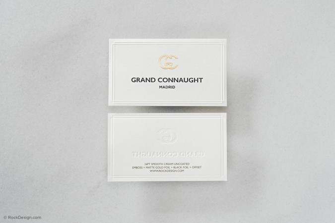 Luxe embossed with foil stamping business card - Grand Connaught