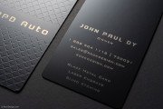 Patterned Laser Engraved Black Metal Business Card 3