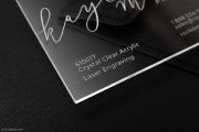 Minimalist Laser Engraved Crystal Clear Acrylic Business Card 3