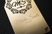 Metal Business card Template Matte Gold with Cut-Through Design  2