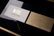 Gold ink and foil stamped real estate name card design 1