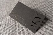 Black quick biz card with laser cutting and engraving 3