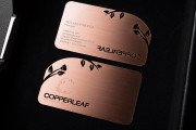 Cut-Through with etching Copper Metal Business Card Template 3