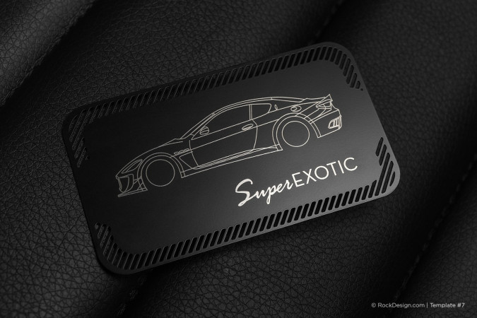 Simple quick rounded edges metal laser engraved business card - Super Exotic