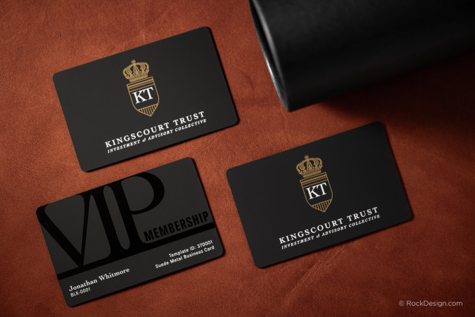 Distinguished Suede Black Metal Business Card - Kingscourt Trust