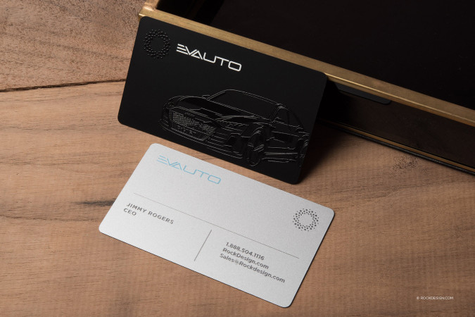 Auto Industrial Metal Business Cards - EVAUTO