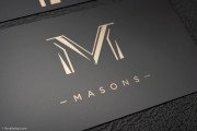 Quick print black metal business card template - Masons