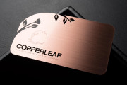 Cut-Through with etching Copper Metal Business Card Template 1