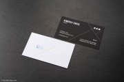 Minimalist black and white holographic foil biz card template 6