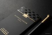 Black & gold royal silk business card template 3