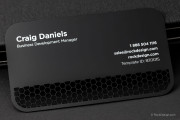 Honeycomb Quick Black Metal Business Card with Spot UV Template 2 