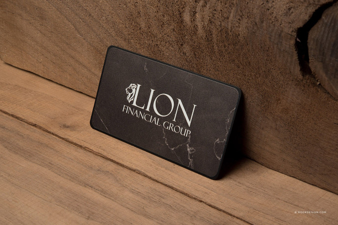 Marble Black Metal Business Cards - Lion Financial