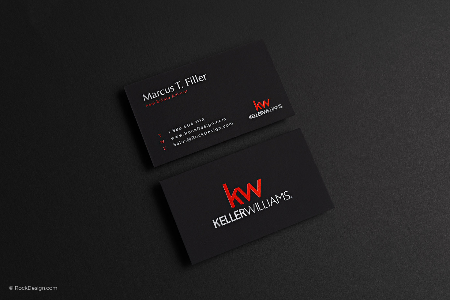 FREE Keller Williams business card template with print service | RockDesign.com