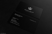 Luxurious Black Metal with Silver Metallic Ink Business Card 1