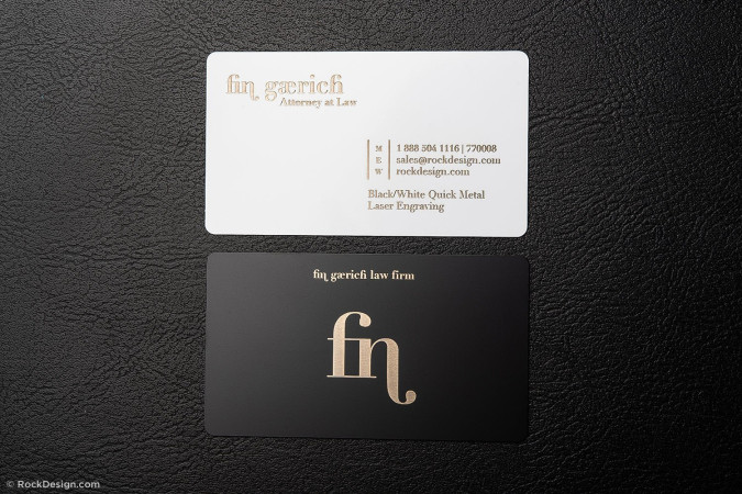 Awesome minimalist lawyer metal business card template – Fin