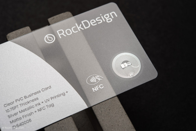 Smart Silver Plastic Business Card Template Design - NFC
